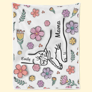 Des mains qui respectent mamie avec amour – Couverture familiale personnalisée avec impression effet 3D – Fête des Mères, cadeau pour maman ou mamie
