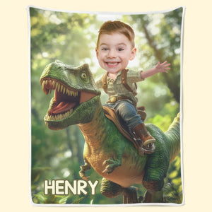 Couverture personnalisée avec photo – Cadeaux pour enfants, nouvelles mamans, nouveaux papas, nouveaux parents – Rugir comme un dinosaure