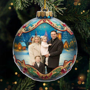 Ornement photo en acrylique personnalisé – Cadeaux de Noël ou d'anniversaire pour maman, papa, enfants – Ensemble est notre tradition