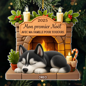 Ornement En Acrylique Premier Noël Personnalisé - Cadeaux De Noël Et D'Anniversaire Pour Amoureux Des Chiens, Papa Et Maman Chiens - Amour Éternel Pour Les Chiens