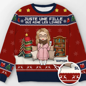Sweatshirt De Noël Laid Unisexe Personnalisé - Cadeaux De Noël Pour Amoureux Des Livres, Rats De Bibliothèque, Lecteurs - Tout Ce Que Je Veux, Ce Sont Des Livres