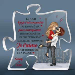 Plaque Acrylique En Forme De Puzzle Personnalisée – Cadeaux D'Anniversaire De Mariage Pour Mari Et Femme, Lui Et Elle – Je T'aime Pour Toujours Et À Jamais