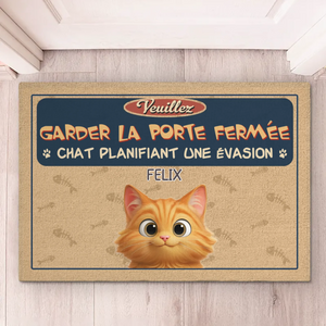 Tapis Décoratif Personnalisé Pour La Maison – Cadeaux D’Anniversaire Personnalisés Pour Les Amoureux Des Chats, Mamans Et Papas De Chats – Les Chats Planifient Leur Évasion