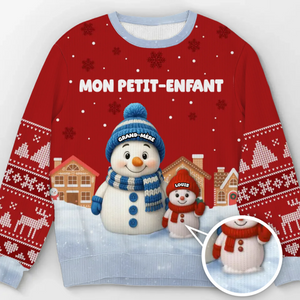 Sweat Unisexe De Noël Personnalisé Avec Bonhomme De Neige – Cadeaux De Noël Et D'Anniversaire Pour Maman, Grand-Mère - La Chaleur Du Cœur Fait Fondre La Neige