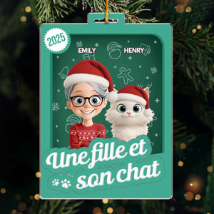 Ornement Acrylique En Forme De Boîte À Jouets Personnalisé – Cadeaux De Noël Et D'Anniversaire Personnalisés Pour Les Amoureux Des Chats, Mamans Et Papas Chats – Tout Ce Que Je Veux Pour Noël, C'est Un Miaou