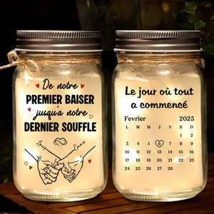 Lampe Bocal Mason Personnalisée – Cadeaux D’Anniversaire Et De Mariage Pour Mari Et Femme, Pour Lui Et Pour Elle – L’Amour, Mis En Bouteille Et Rayonnant
