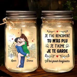 Lampe Bocal Mason Personnalisée – Cadeaux D'Anniversaire Et De Mariage Pour Mari Et Femme, Pour Lui Et Pour Elle – Avec Toi, Même L'Ombre Devient Lumière