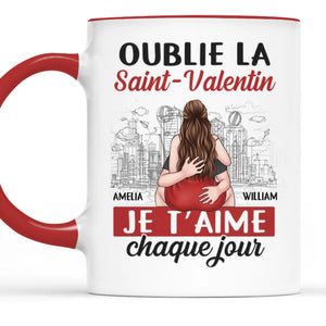 Tasse Bicolore Personnalisée – Cadeaux d'anniversaire et de mariage pour mari et femme, pour lui et pour elle – J'aime chacun de tes centimètres