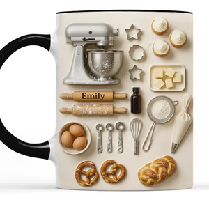 Tasse Personnalisée Bicolore – Cadeaux D’Anniversaire Pour Meilleures Amies, Sœurs, BFF – La Pâtisserie Est Mon Langage D’Amour