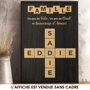 Affiche Verticale Personnalisée – Cadeaux De Noël Et D'Anniversaire Personnalisés Pour Maman, Papa, Frère, Sœur, Enfants – Des Prénoms Reliés Par L'Amour
