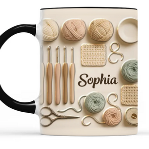 Tasse Personnalisée Bicolore – Cadeaux D’Anniversaire Personnalisés Pour Meilleures Amies, Sœurs, Famille Et Vous-Même – Là Où Chaque Maille Devient Un Moment De Joie