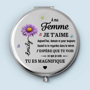 Miroir Compact Personnalisé – Cadeaux D'Anniversaire Personnalisés Pour Fille – Tu Seras Toujours Ma Petite Fille