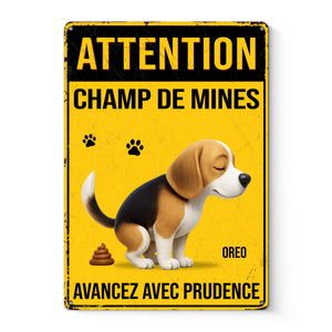 Panneau Métallique Personnalisé Pour La Décoration De La Maison – Cadeaux D’Anniversaire Personnalisés Pour Amoureux Des Chiens, Parents De Chiens – Zone De Crotte En Cours