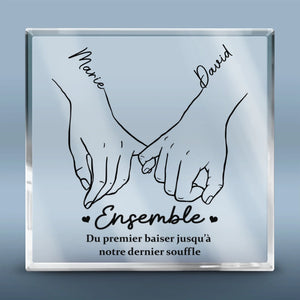 Plaque Acrylique Personnalisée De Forme Carrée – Cadeaux D’Anniversaire De Mariage Et De Mariage Pour Mari Et Femme, Pour Lui Et Pour Elle – L’Amour Grandit À Tes Côtés