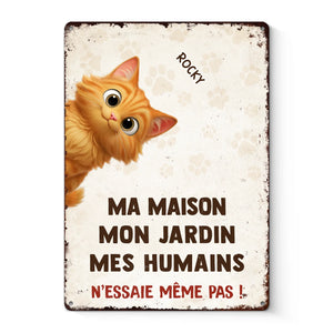 Panneau Métallique Personnalisé Pour La Décoration De La Maison – Cadeaux De Noël Et D’Anniversaire Personnalisés Pour Famille, Amoureux Des Chiens Et Des Chats – Ma Maison, Mon Jardin