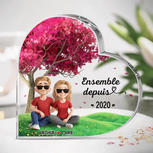 Plaque Acrylique Personnalisée En Forme De Cœur – Cadeaux D’Anniversaire De Mariage Pour Mari Et Femme, Lui Et Elle – Là Où Notre Amour Bat Le Plus Fort
