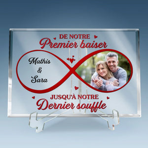 Plaque Acrylique Personnalisée En Forme De Rectangle Horizontal – Cadeaux D’Anniversaire De Mariage Pour Mari Et Femme, Lui Et Elle – Deux Cœurs, Une Vie