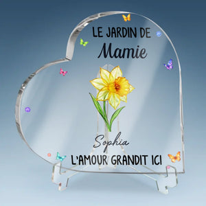 Plaque Acrylique En Forme De Cœur Personnalisée – Cadeau Pour Mamie – L’Histoire D’Un Amour Infini