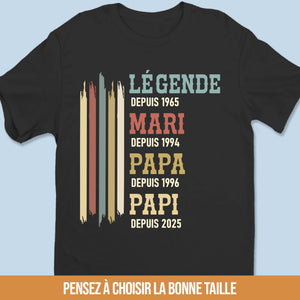 T-shirt Unisexe Personnalisé – Cadeau Pour Papi, Papa – À Jamais Notre Grand-Père Adoré