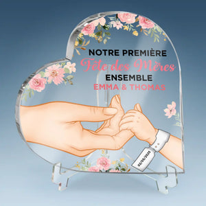 Plaque Acrylique En Forme De Cœur Personnalisée – Cadeau Pour La Première Fête Des Mères - Mon Premier Chapitre