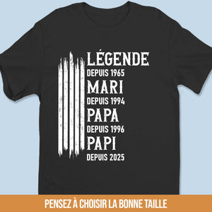 T-Shirt Unisexe Personnalisé – Cadeau Pour Papa, Papi – Le Plus Grand Héros De La Famille