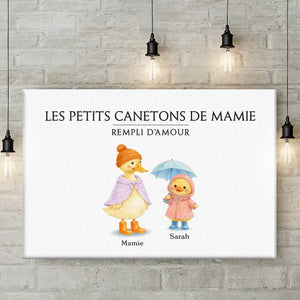 Toile Horizontale Personnalisée – Cadeaux Pour Mamie, Maman – Les Troupeaux D'amour De Mamie