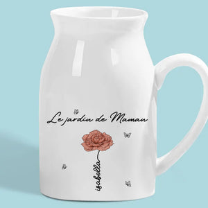 Vase à fleurs personnalisé – Cadeau pour maman, mamie – L'amour grandit mieux dans le jardin de mamie