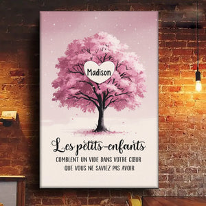 Toile Horizontale Personnalisée – Cadeau Pour Mamie, Maman – L'Amour Grandit Ici