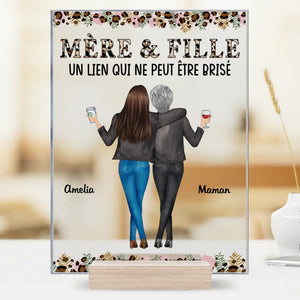 Plaque Acrylique Rectangulaire Personnalisée – Cadeau Pour Maman, Fille – Femmes Fortes, Liens Inébranlables