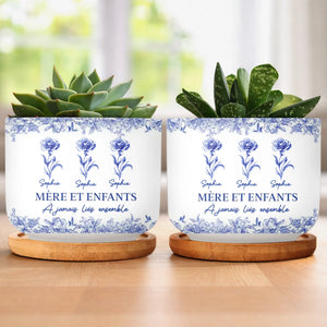 Pot de Fleurs en Céramique Personnalisé – Cadeau pour Maman – À Jamais Liés Ensemble