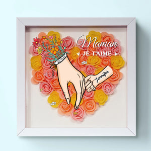 Boîte Cadre Florale Personnalisée – Cadeau pour Maman – Nous Aimons Maman Plus Que Tout
