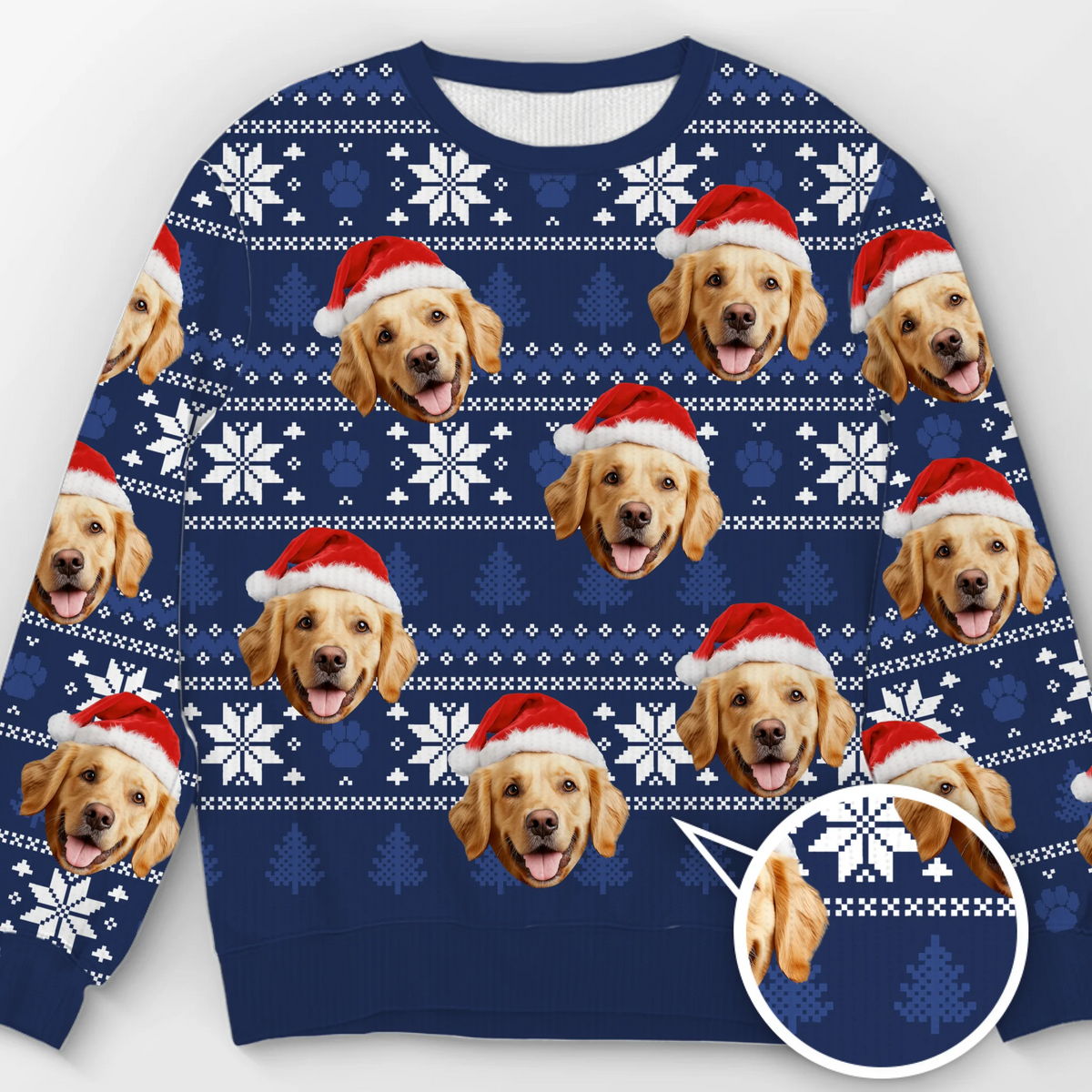 Sweatshirt moche de Noël personnalisé avec photo – « Que votre Noël soit poilu et lumineux » – Pull en laine unisexe – Cadeau de Noël pour propriétaires et amoureux des animaux