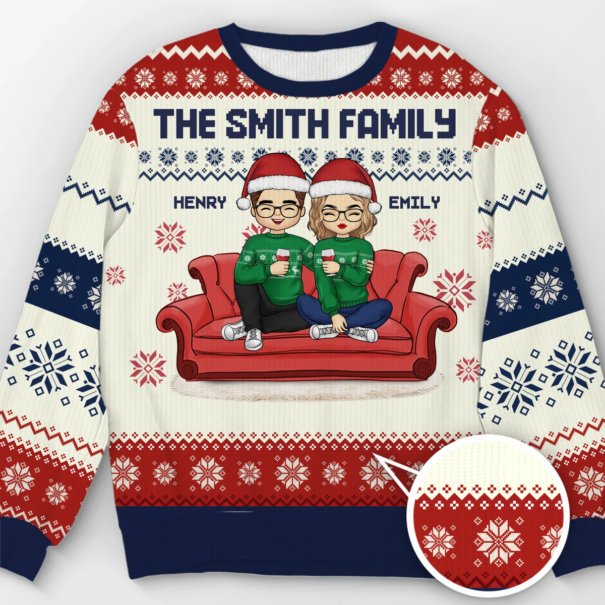 La maison, c'est là où la famille et les animaux apportent de la joie – Sweatshirt moche de Noël personnalisé pour la famille – Pull en laine unisexe – Cadeau de Noël pour les membres de la famille, propriétaires et amoureux des animaux