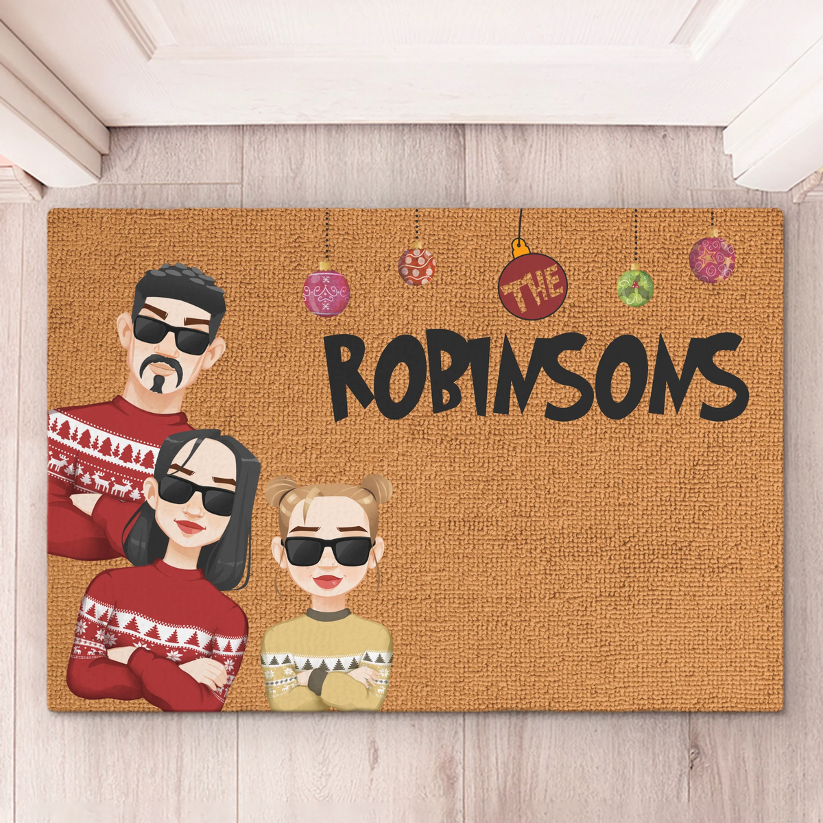 Noël avec ma famille, c’est ce qui le rend spécial – Paillasson décoratif personnalisé pour la famille – Cadeau de Noël pour les membres de la famille