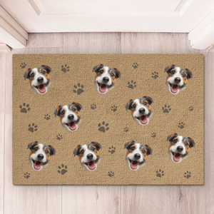 Paillasson décoratif personnalisé avec photo – « Petites pattes, grands rêves » – Décoration maison pour amoureux des chiens et chats – Cadeau de pendaison de crémaillère pour propriétaires et passionnés d'animaux