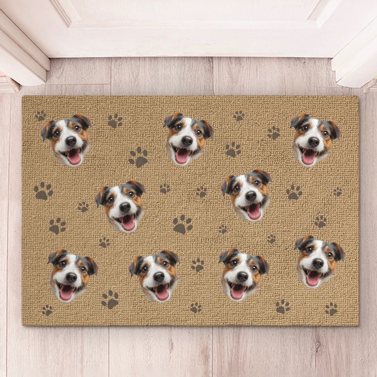 Paillasson décoratif personnalisé avec photo – « Petites pattes, grands rêves » – Décoration maison pour amoureux des chiens et chats – Cadeau de pendaison de crémaillère pour propriétaires et passionnés d'animaux