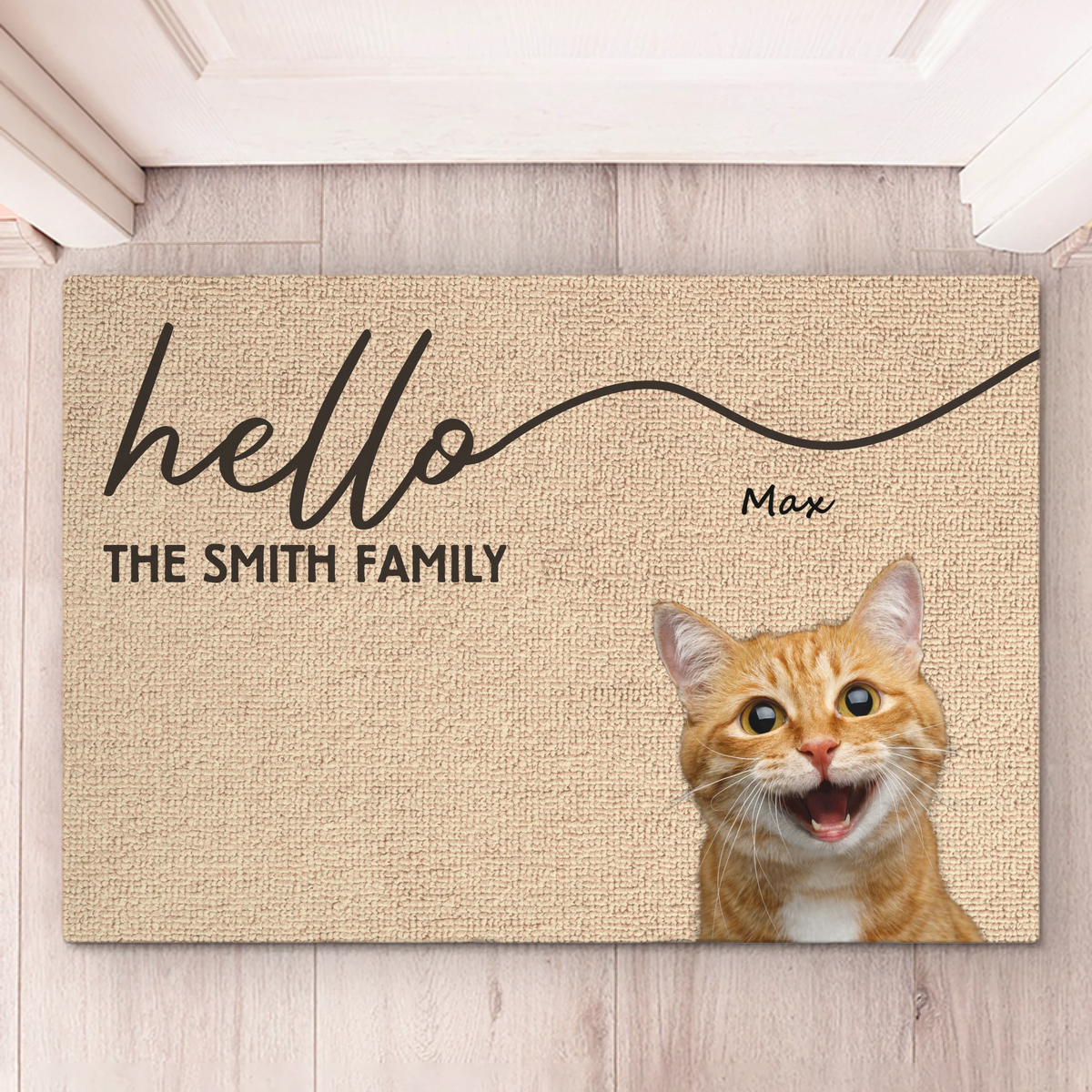 Paillasson décoratif personnalisé avec photo – « On sent déjà votre arrivée » – Décoration maison pour amoureux des chiens et chats – Cadeau de pendaison de crémaillère pour propriétaires et passionnés d’animaux