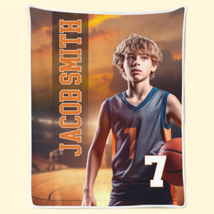 Couverture personnalisée avec photo – « Hustle, Hit, Never Quit » – Couverture familiale – Cadeau pour vous-même, vos meilleurs amis, vos frères et sœurs et les membres de la famille