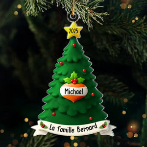 Ornement en acrylique personnalisé – Cadeaux de Noël ou d'anniversaire pour maman, papa, enfants – Notre amour, notre famille