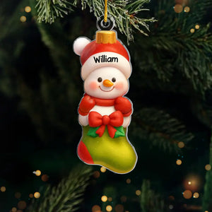 Ornement en acrylique personnalisé – Cadeaux de Noël ou d'anniversaire pour maman, papa, enfants – Des cœurs chaleureux illuminant Noël