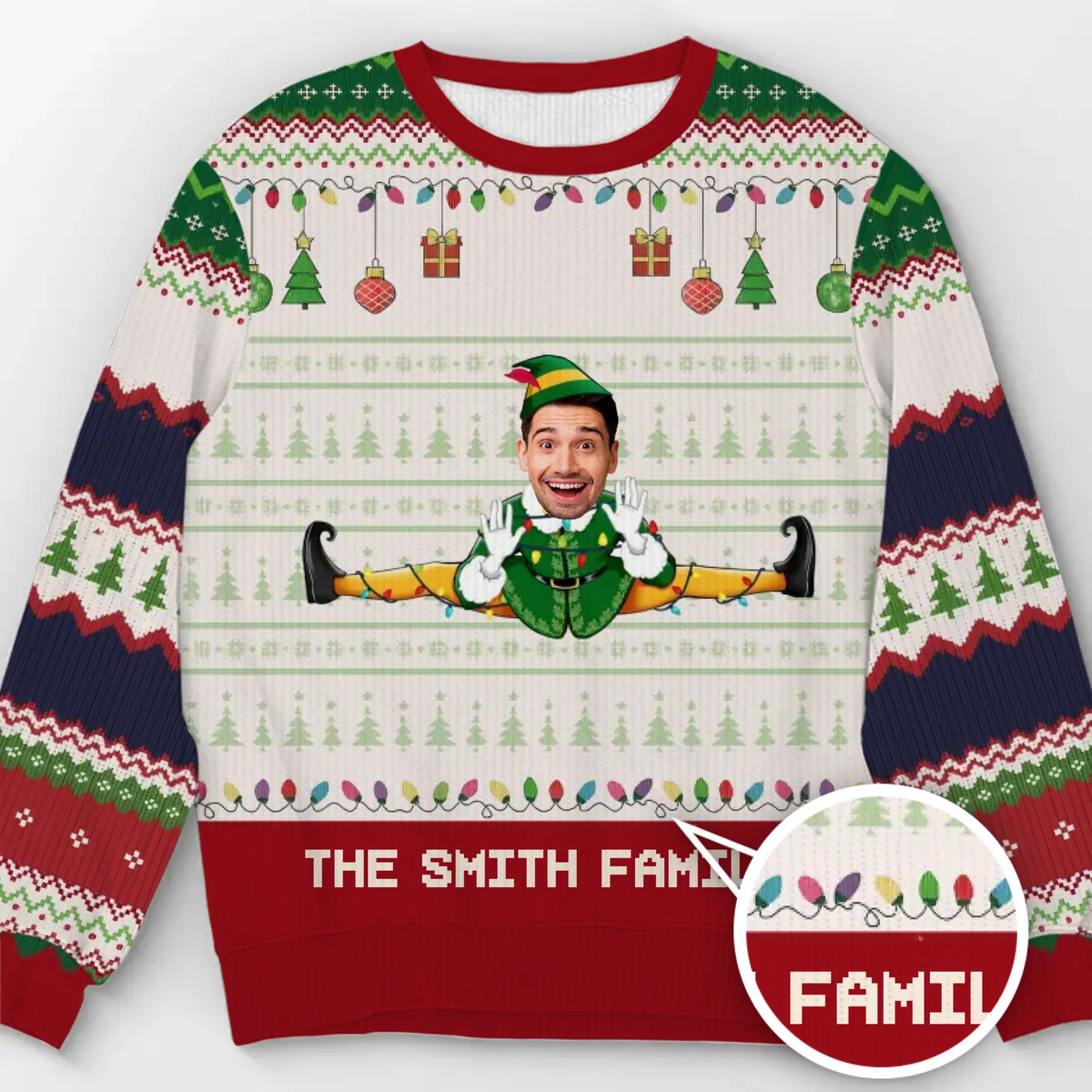 Sweatshirt moche unisexe personnalisé avec photo – Cadeaux de Noël ou d'anniversaire pour maman, papa, enfants – Glissez vers les fêtes avec style
