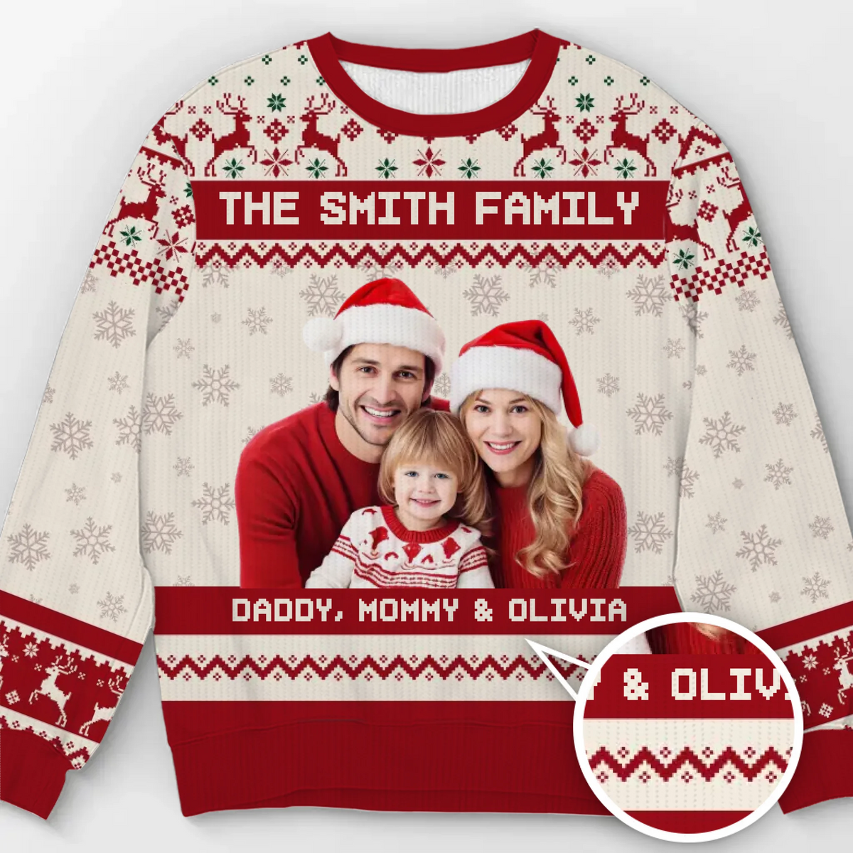 Sweatshirt moche unisexe personnalisé avec photo – Cadeaux de Noël ou d'anniversaire pour maman, papa, enfants – Porter les personnes que vous aimez le plus