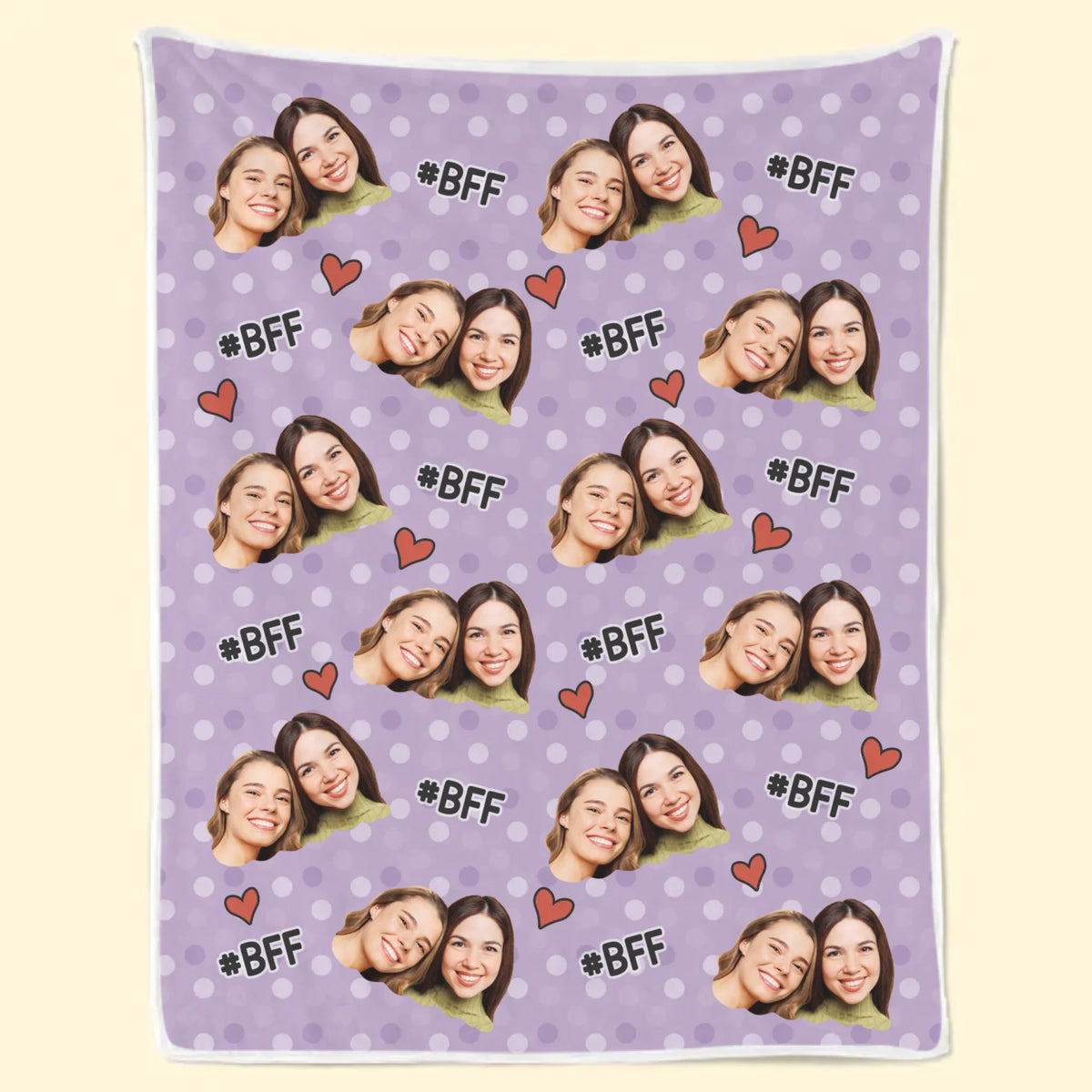 Couverture personnalisée avec photo – L'amour est beau, l'amitié est meilleure – Cadeau de Noël pour meilleures amies, BFF, sœurs