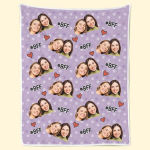 Couverture personnalisée avec photo – L'amour est beau, l'amitié est meilleure – Cadeau de Noël pour meilleures amies, BFF, sœurs