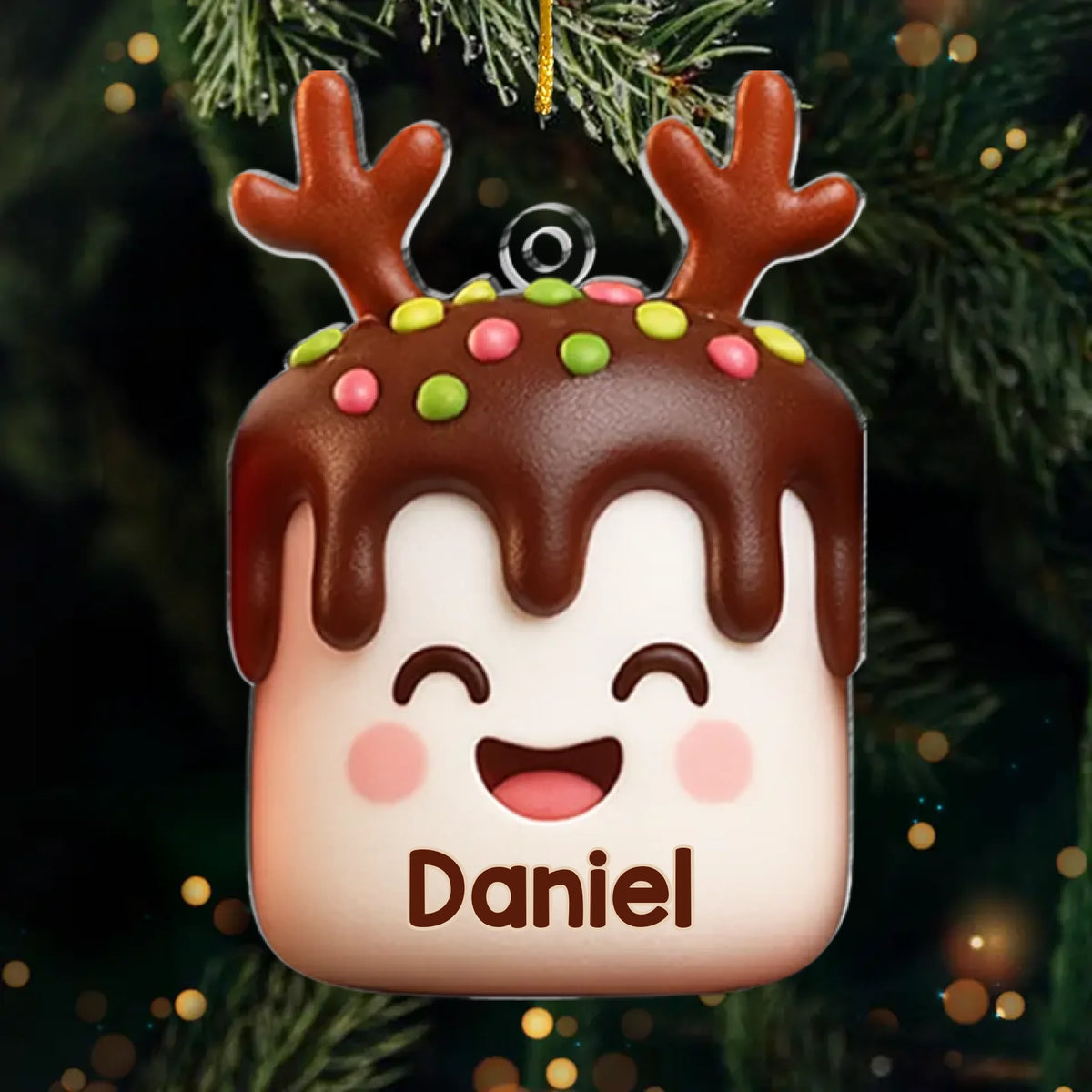 Ornement en acrylique personnalisé – Cadeaux de Noël et d'anniversaire pour maman, papa, frère, sœur, enfants – La joie brille de l'intérieur