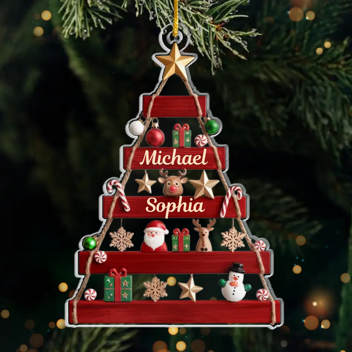 Ornement En Acrylique Personnalisé Avec Photo - Cadeaux De Noël Et D’Anniversaire Pour Maman, Papa, Frère, Sœur, Enfants - Ensemble Nous Brillons À Noël