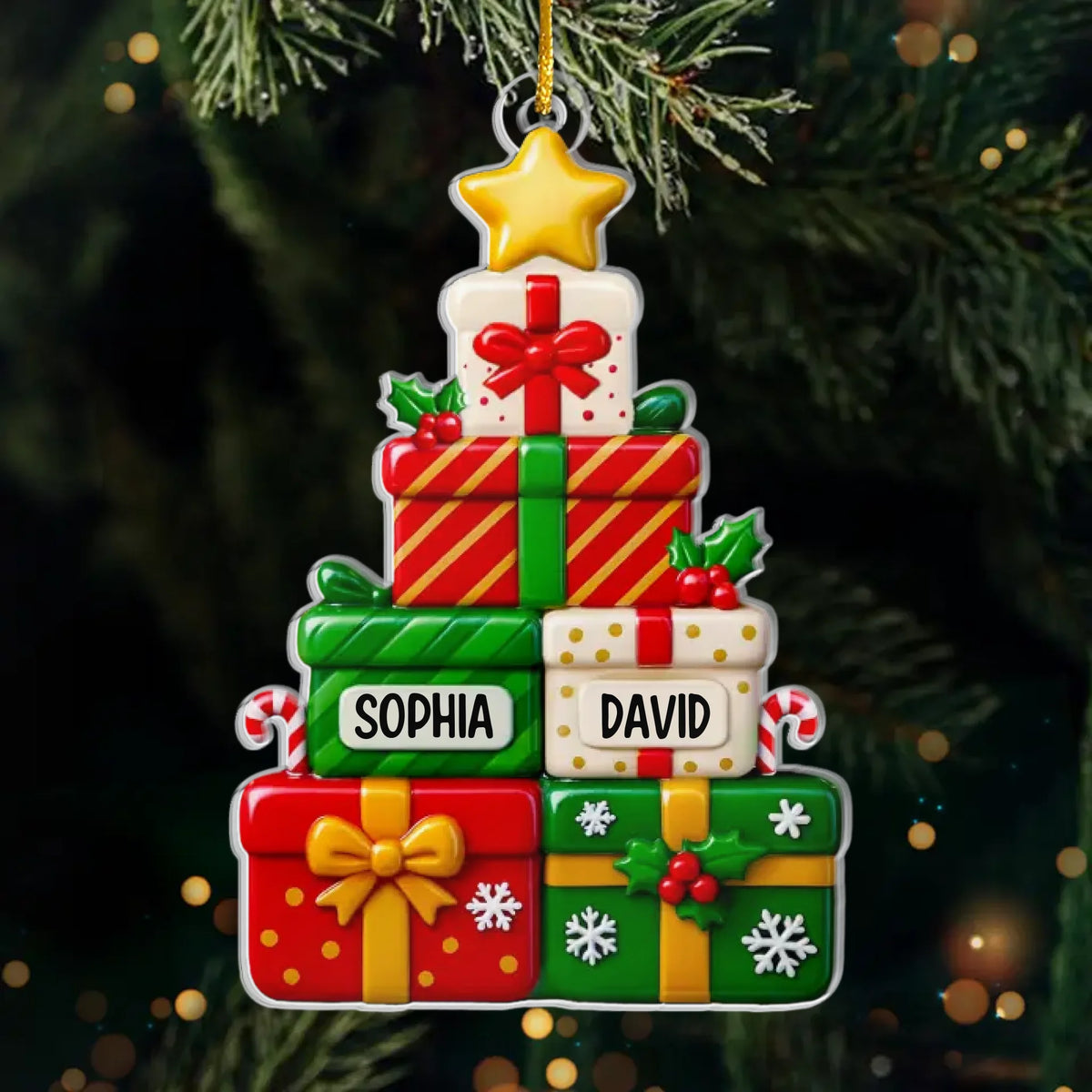 Ornement En Acrylique Personnalisé Avec Photo - Cadeaux De Noël Et D’Anniversaire Pour Maman, Papa, Frère, Sœur, Enfants - L’Amour De La Famille Illumine Noël