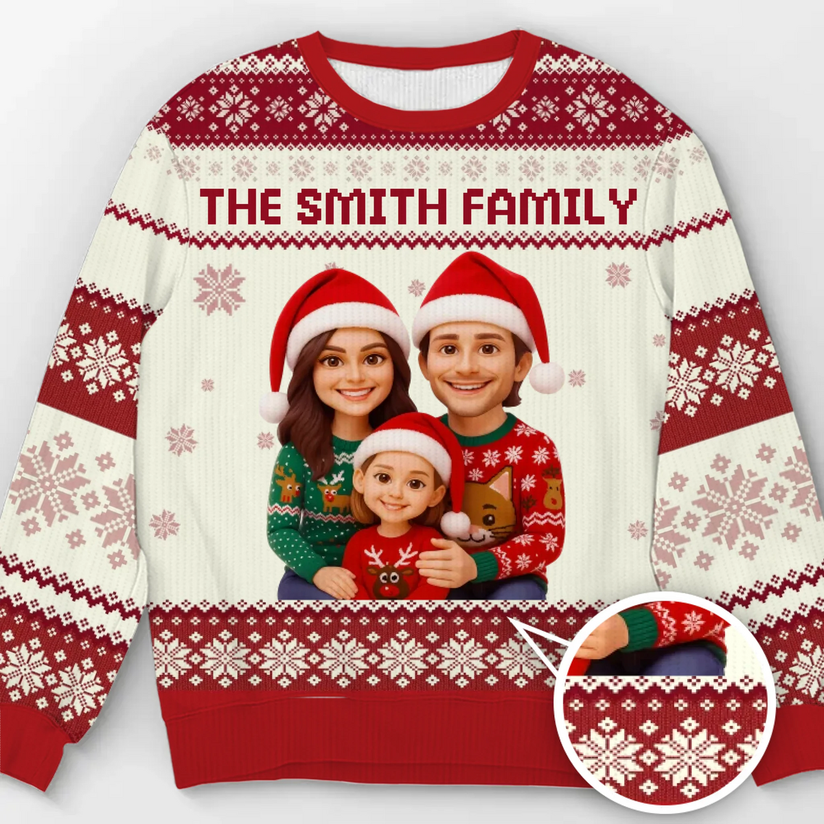 Sweatshirt Laid Unisexe Personnalisé Avec Photo - Cadeaux De Noël Et D'Anniversaire Pour Maman, Papa, Frère, Sœur, Enfants - Tout Enveloppé D'Amour