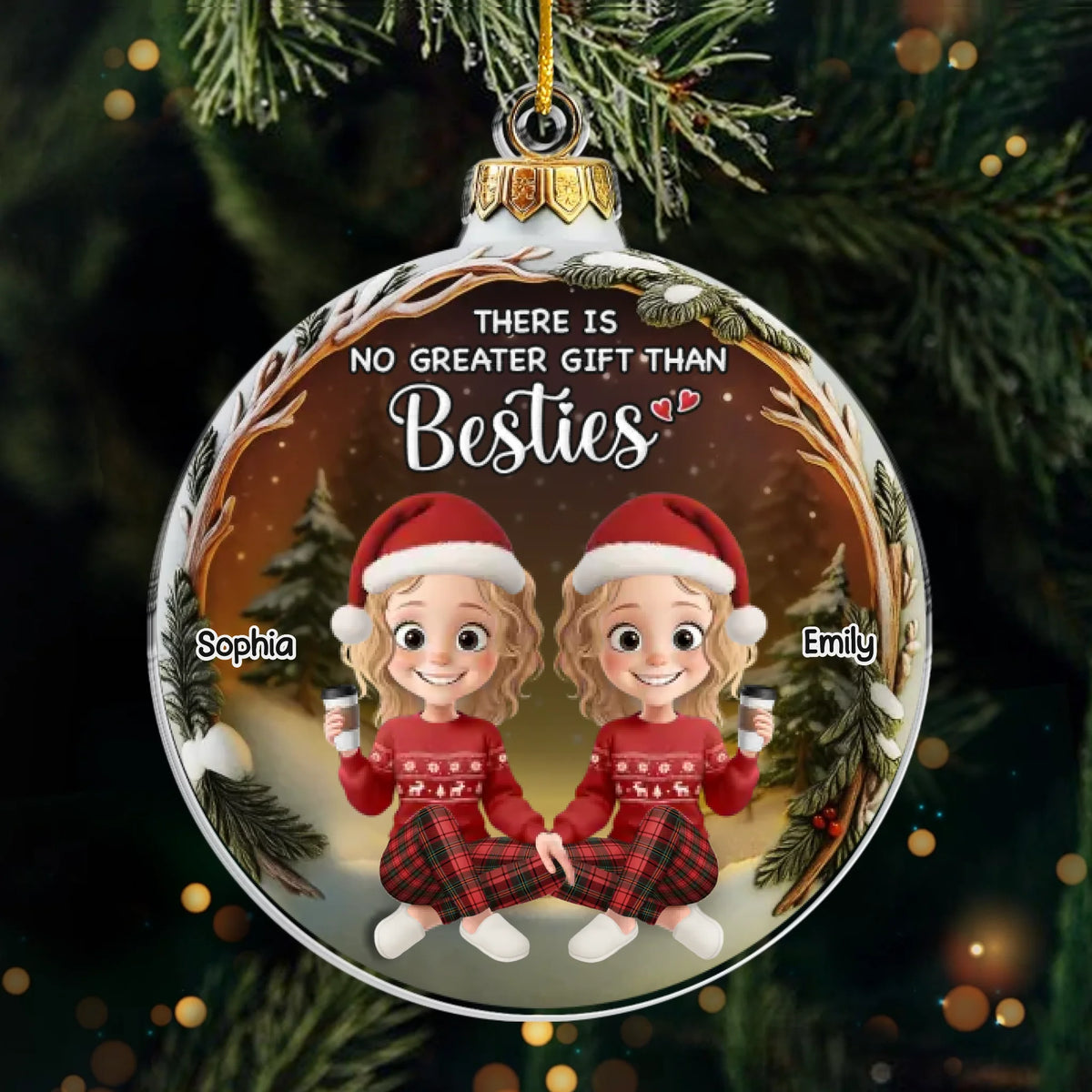 Ornement En Acrylique Personnalisé - Cadeaux De Noël Et D’Anniversaire Pour Meilleures Amies, Femmes, Sœurs, BFF - L’Amitié Illumine Mes Fêtes