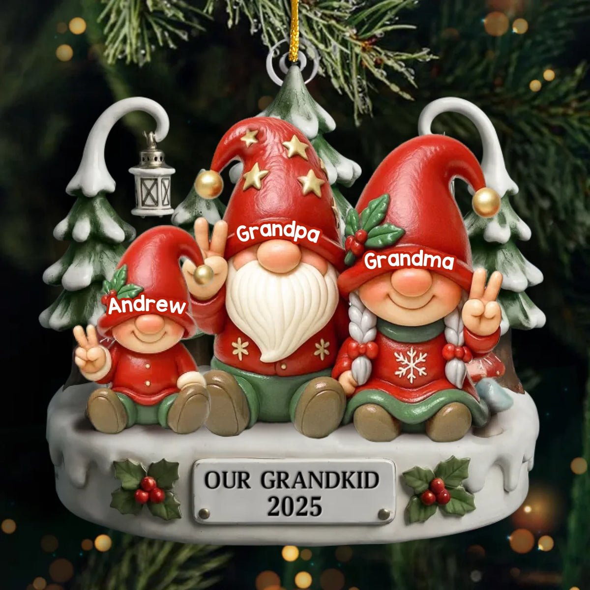 Ornement En Acrylique Personnalisé En Forme De Nain - Cadeaux De Noël Et D'Anniversaire Pour Grand-Père, Grand-Mère - La Magie Des Fêtes Grandit Avec Chaque Nain